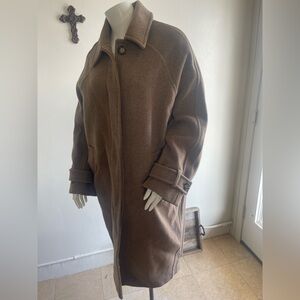 H&M Italian Brown Blend Single-Breasted Coat Size Small